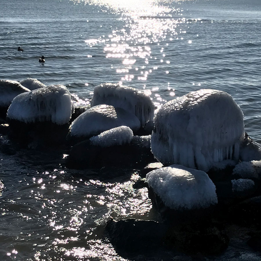vereiste Steine im Meer